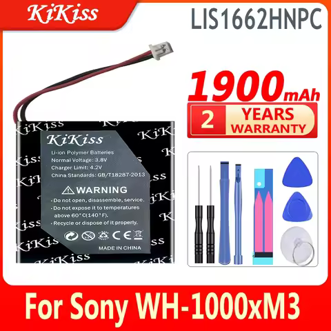 KiKiss 1800mAh SP 624038 LIS1662HNPC Battery for Sony WH-1000xM3 WH-1000MX4 WH-CH710N/B WH-XB900 WH-