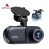 4K Car DVR Dash Cam 4K Car DVR  Camera 3 Channel Front Rear and Inside Night Vision 24H Parking Moni