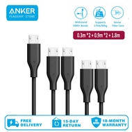 Anker B8133 Combo powerline Micro USB Cable [5-Pack] (1ft*2 + 3ft*2 +6ft) Durable Charging Cable
