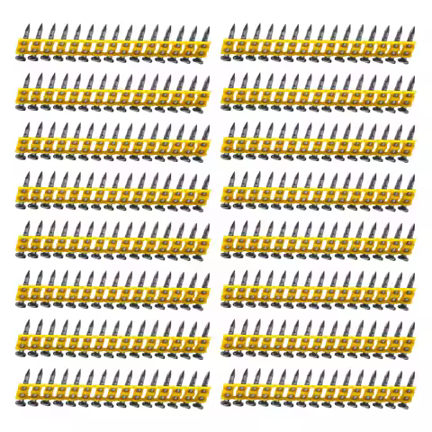 600PCS 3mm Shank Plastic Strip Nails Compatible for Dewalt DCN890 19mm-38mm Length for Heavy Duty Co