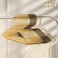 GANTUNGAN 50Pcs Crystal Hangers, Aesthetic Gold Plastic Clothes Hangers, Adult Multipurpose Hangers,