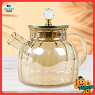 One Two Cups Heat Resistant Glass Teapot Fire Pitcher Glass Teapot 1L - BR-383