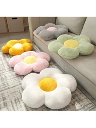 1個兔毛花朵坐墊毛絨玩具辦公室/家居裝飾花瓣抱枕適用於椅子/床上/瑜珈