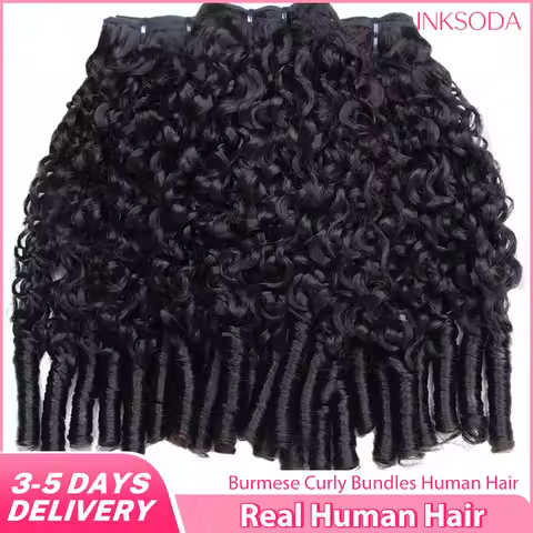 12A Burmese Curly Human Hair Bundles Virgin Hair Burmese Vietnamese Raw Human Hair Extensions 3C4A S