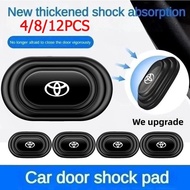 12Pcs Upgraded Toyota Car Shock Absorber Gasket Car Door Sound Insulation Silent Pad Sticker Exterior Accessories For Innova Corolla Wigo Fortuner Vios Avanza Altis Camry Hilux