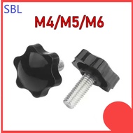 [SS-HX] Galvanized Torx Handle Screw 6 Star Hand Screw Rubber Head Bolt 25mm Head M4/M5/M6