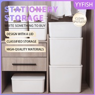 【6-Pack】Large capacity multifunctional plastic storage box with lid for miscellaneous snacks books