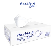 [ยกลัง 20 กล่อง สีขาว V-SHAPE SOFT FIT] หน้ากากอนามัยทางการแพทย์ ] Double A Care  ชนิดยางยืด 3 ชั้น