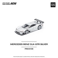MERCEDES BENZ CLK-GTR SILVER POP RACE 1/64 DIECAST MODEL PR64-158