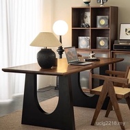 Large Board Solid Wood Color Long Dining Table Integrated Work Table Conference Log Walnut Dining Ta