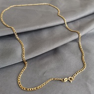 18k Saudi Gold Chain Necklace FIGARO Chain Round Lock Settings Necklace For Men And Women 18k Japan 