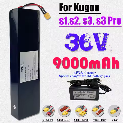 36V 9000mAH 10S3P 18650,Lithium-Ion Battery Pack Suitable for KUGOO S1, S2, S3 Electric Scooters