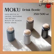 Rivers MOKU Coffee Bottle - 350ml / 500ml, Insulated, Wide Mouth, Natural Wood Lid, 4 Colors