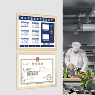 E4B2 pvc Business License Frame Wall-Mounted License Health Certificate Protective Cover Display Pho