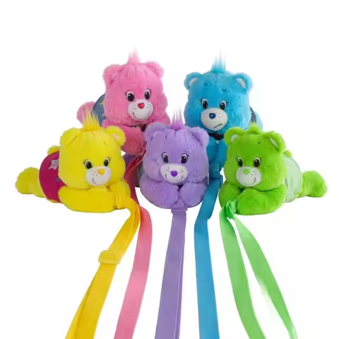 Care Bears 3D Plush Crossbody Bag 30cm Kawaii Backpack Stuffed Animal Shoulder Bags Loving Bear Purs