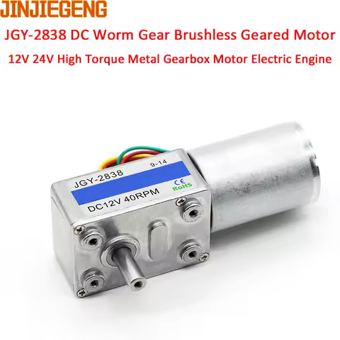 JGY-2838 DC Worm Gear Brushless Motor With CCW/CW Brushless Worm Geared Motor BLDC Geared Motor 12V 