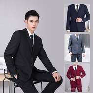 Setelan tiga bahagian lelaki yang serba boleh, setelan slim-fit gaya Korea, pakaian seragam kumpulan