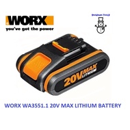 WORX 20V MAX LITHIUM BATTERY BATERI WA3551.1 WG169E WG329E WG329E.5 WG549E WG629E.1 WA3551 WA779E.2 