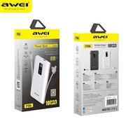 AWEI P8K 10000mAh LED Display Power Bank Fast Charging With Charging Cable Type-C ,Micro USB Por