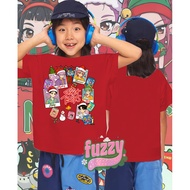 FUZZY &Kpop Demon Hunter Baju & Christmas Kids T-Shirt Kpop Mira Rumi Zoey Cotton Short Sleeve Happy