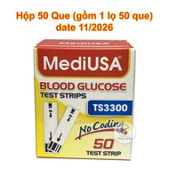 [Hộp 50 Que] Que Thử Đường Huyết MediUSA TS3300 | Dùng cho máy GM3300 date xa chính hãng