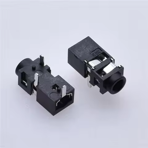 PJ-208 2.5mm earphone socket 2.5 Phone jack connector 4 pin dip Headphone Jack 3 pin Audio socket co