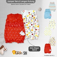 Viral(3) Jumper Bayi Perempuan Lengan Kutung [0-12 bulan] 1 Pcs BABY LEON GY-046 Jumpsuit Bayi Kerut
