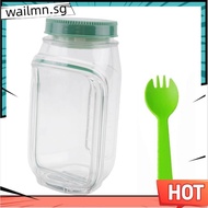 Leakproof   Jar Side Open-Dressing Storage Container, Reusable Salad Jar with Side Access& Salad Con
