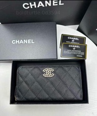 Chanel 香奈兒 牛皮長款錢包 連禮品盒 卡套 證件套 零錢包
