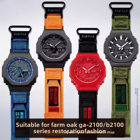 GA2100 Loop Design canvas strap For Casio G-SHOCK 5611 GA-2100 GA-2110 GA-B2100 men‘s Outdoor sports