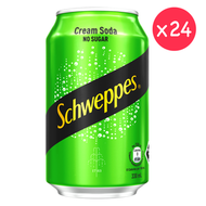 玉泉 - 原箱 Schweppes Cream Soda (Zero ) 原箱 (24x 330ml )#08412303 玉泉零系忌廉梳打