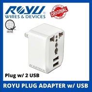 ROYU UNIVERSAL ADAPTER WITH 2 USB PORTS ADAPTOR  SOCKET ADAPTOR PLUG REDPL125 SAKSAKAN NG USB