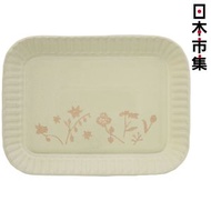 日本市集 - 日本Bisque CDF 小花園 淺啡色 日本製 波佐見燒 長方形陶瓷碟 餐具 (933)【市集世界 - 日本市集】