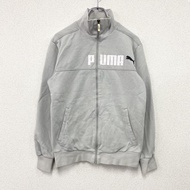 古著PUMA運動外套/球衣，大logo，抓絨內襯，灰色，S碼