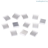 wonderpakea1 12 Pcs Silver Aluminum Radiator Heatsink Heat Sink Cooling Kit 14x14x6mm