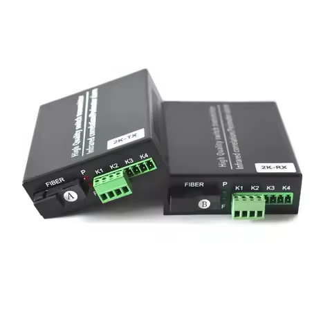Dry Contact Closure To Fiber Optic Transmitter Receiver Converter Extender Repeater Data Remote Cont