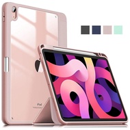 Case for iPad 10th Gen 10.9 2022/iPad Air 5,iPad Pro 11 2022 2021 2020 Stand Shell with Pencil Holder,[TPU Soft Edge Shockproof] [Auto Sleep/Wake Cover] Transparent Back Flip Cover for iPad Air 4/iPad 9th 8th 7th Gen/Mini 6
