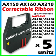 5 Units Correctable Ribbon Nakajima AX150 AX 150 AX-150 / AX160 AX 160 AX-160 / AX200 AX 200 AX210 A
