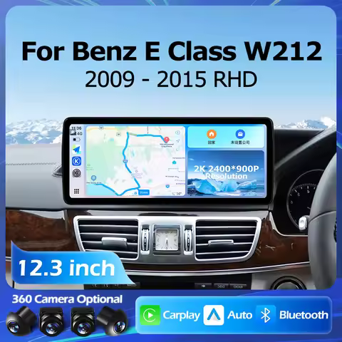 Carplay 12.3 Inch For Mercedes Benz E Class W212 2009-2015 RHD Android Auto Lntelligent Multimedia P