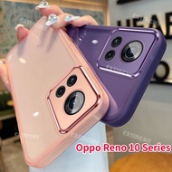 Oppo Reno 10 5G 2023 Camera Electroplated Lens Protection Soft Clear Casing For Oppo Reno 10 10Pro Reno10 Pro Reno10Pro + 5G Silicone Transparent Phone Case Shockproof Back Cover