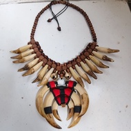 Handmade Large Tribal Fang Necklace - Unique Ethnic Necklace, Vintage Forest Tribal Style Men's and 