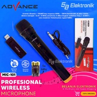 MICROPHONE WIRELESS ADVANCE MIC-101 TANPA KABEL MIKROFON KARAOKE MIC BLUETOOTH