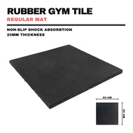 แผ่นยางปูพื้น ฟิตเนส (Rubber Gym Tile) สำหรับรองเครื่องออกกําลังกาย ความหนา 20 มม. รุ่น Regular Mat