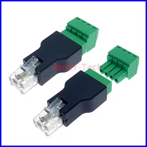 1pcs RJ11 to Screw Terminal Adaptor RJ11 Male to 4 Pin connector RJ11 splitter for CCTV DVR CCTV acc