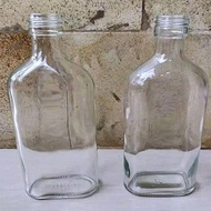 BOTOL KACA GEPENG BEKAS MADU 250 ML/ BOTOL VAS BUNGA/BOTOL IKAN CUPANG