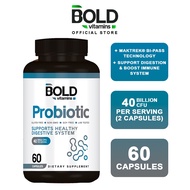 Bold Vitamins Probiotic 40 Billion CFU Supplement (60 Caps) Detox Gut Support [EXP 07/25]