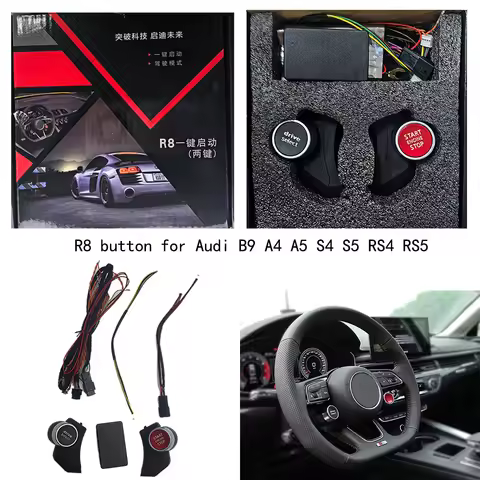 R8 button for Audi B9 A4 A5 S4 S5 RS4 RS5 2017-2022 steering wheel start switch driving mode switch