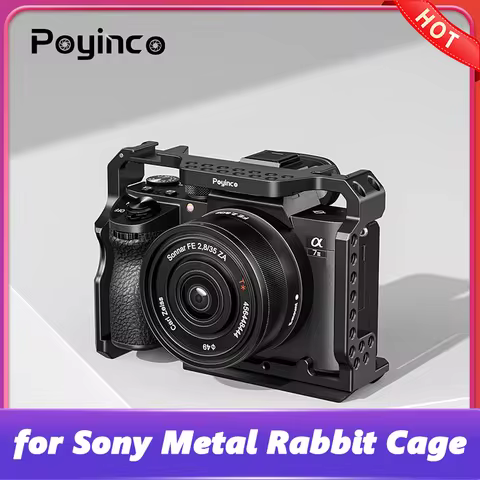 Poyinco for Sony A7M3 A7M2 A73A72 A7S2 A7R3 A7R2 Camera Rabbit Cage Mirrorless Camera Metal Full Cag