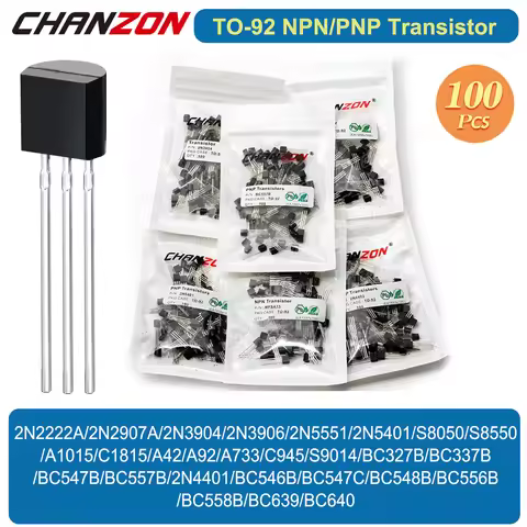 100PCS Original TO-92 Transistor 2N2222A 2N2907A BC327 BC337 2N3904 2N3906 S8050 S8550 A1015 C1815 B