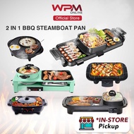 【Clearance】2 In 1 Steamboat BBQ Electric Hot Pot Pan Grill Steamboat Multifunction Frying Cooker